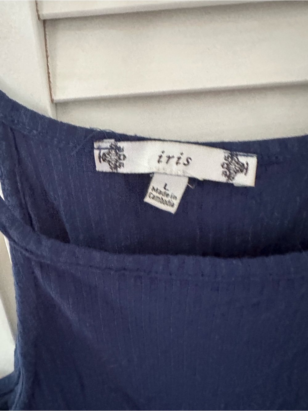 iris Ribbed Navy Bodysuit Tank - Picture 3 of 3